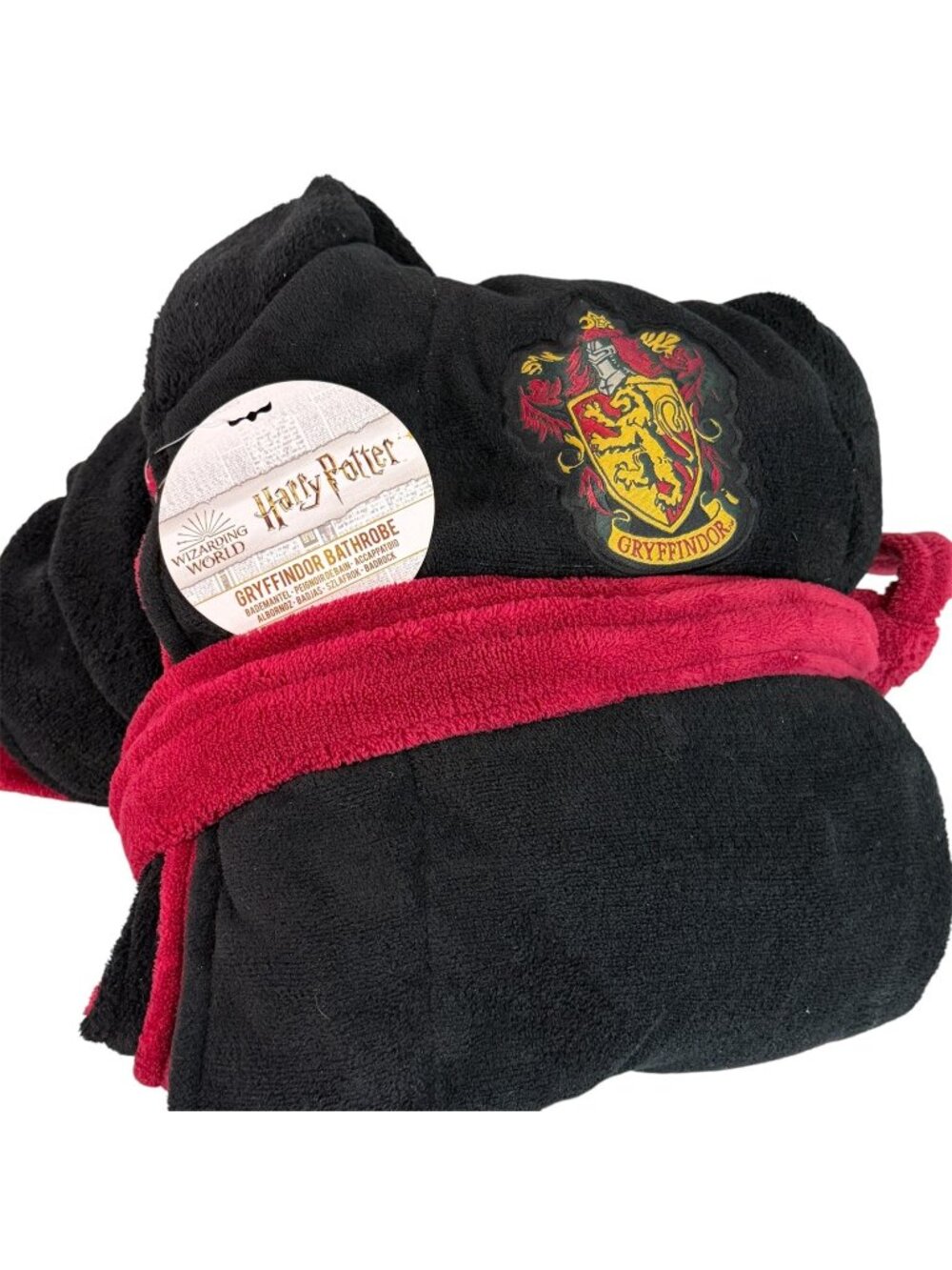 Harry Potter Gryffindor House Women's Bathrobe One Size Black Wizarding World